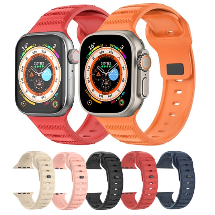 For Apple Watch 6 44mm Dot Texture Fluororubber Watch Band(Red)