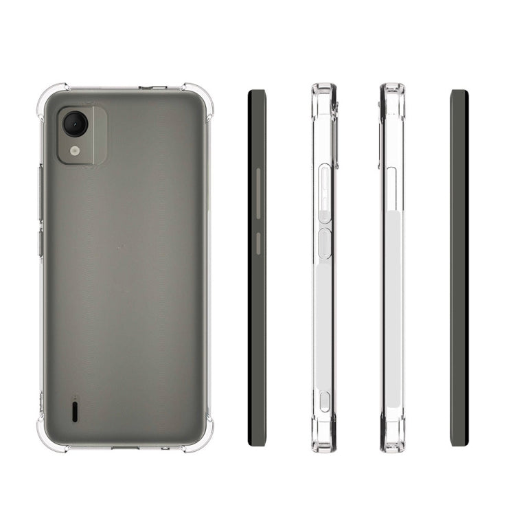 For Nokia C110 4G Shockproof Non-slip Thickening TPU Phone Case(Transparent)