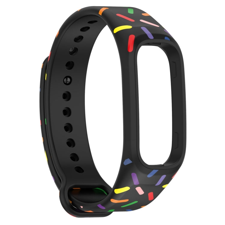 For OPPO Band Sports Rainbow Dots Silicone Watch Band(Black) - by PMC Jewellery | Online Shopping South Africa | PMC Jewellery