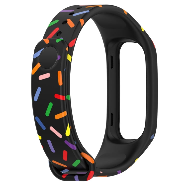 For OPPO Band Sports Rainbow Dots Silicone Watch Band(Black) - by PMC Jewellery | Online Shopping South Africa | PMC Jewellery