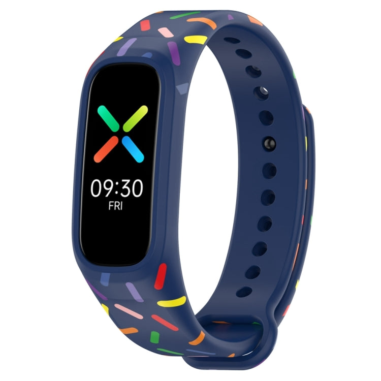 For OPPO Band Sports Rainbow Dots Silicone Watch Band(Midnight Blue) - by PMC Jewellery | Online Shopping South Africa | PMC Jewellery