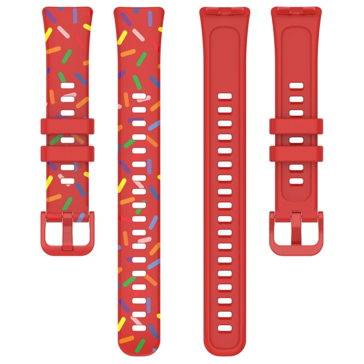 For Huawei Band 10 / 9 / 8 Sports Rainbow Dots Silicone Watch Band(Red)