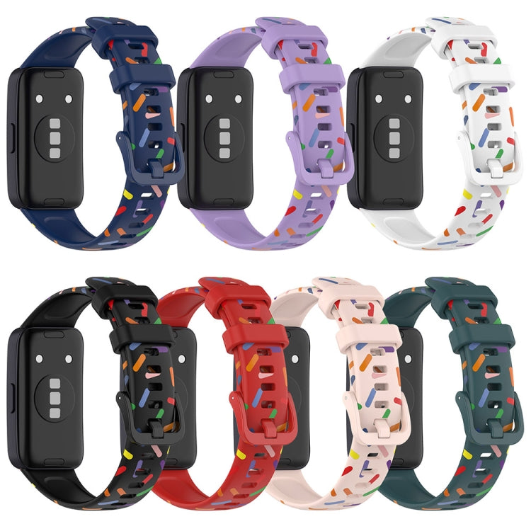For Huawei Band 10 / 9 / 8 Sports Rainbow Dots Silicone Watch Band(Red) - Watch Bands by PMC TechLife | Online Shopping South Africa | PMC TechLife | Buy Now Pay Later Mobicred