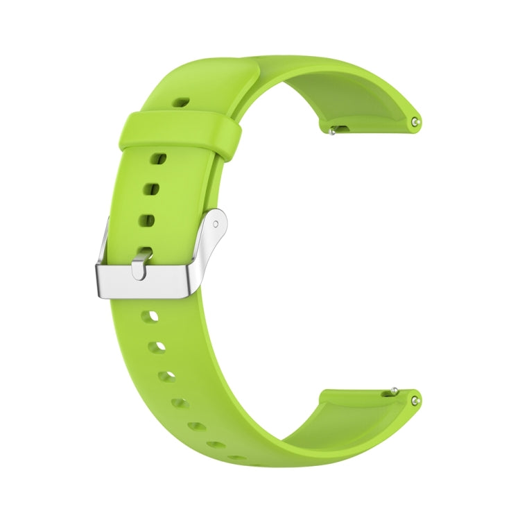 For Huawei Watch 4 / Watch 4 Pro Solid Color Silicone Stainless Steel Silver Buckle Watch Band(Lime Green)