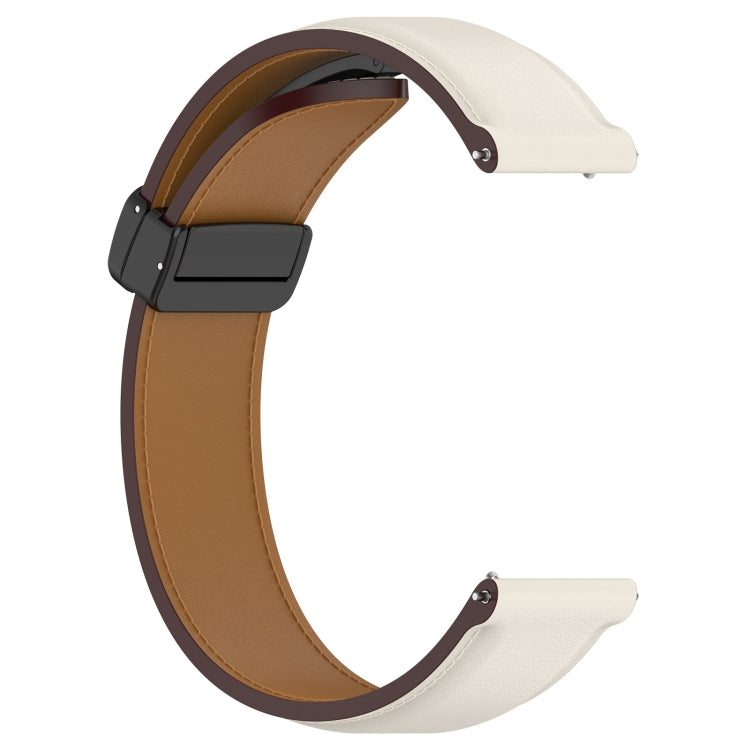 For Huawei Watch 4 / Watch 4 Pro Folding Buckle Genuine Leather Watch Band(Creamy White)