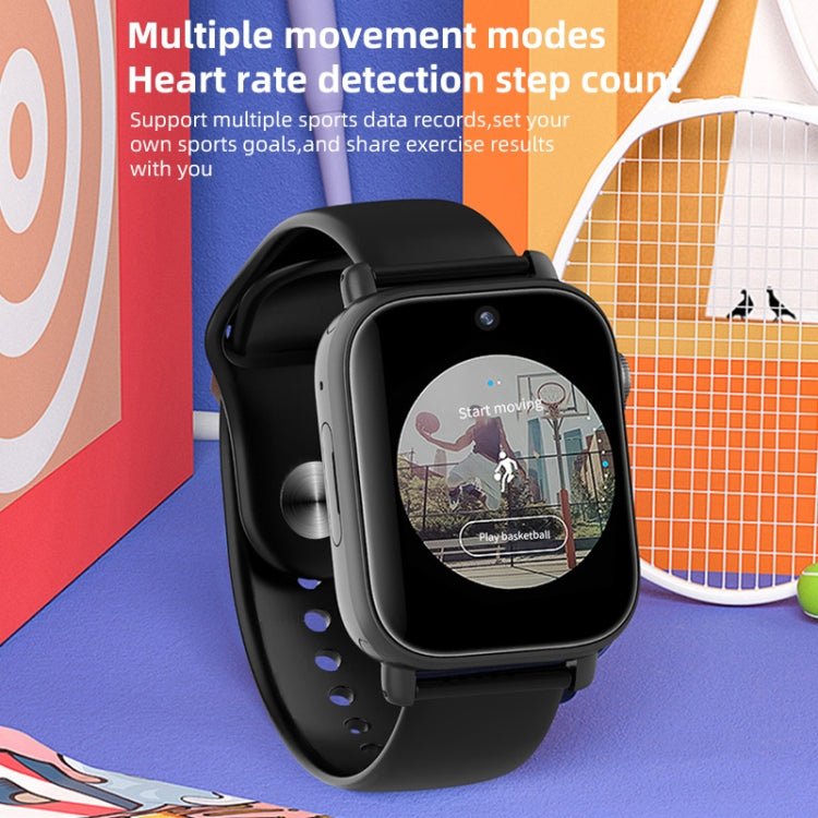 UNIWA X1S 1.9 inch IP67 Water-resistant 4G Android 8.1 Dual Cameras Smart Watch Support Temperature Measurement, Specification:2G+16G(Black)