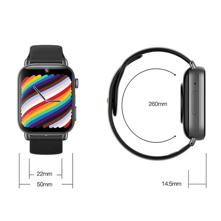 UNIWA X1S 1.9 inch IP67 Water-resistant 4G Android 8.1 Dual Cameras Smart Watch Support Temperature Measurement, Specification:2G+16G(Black)