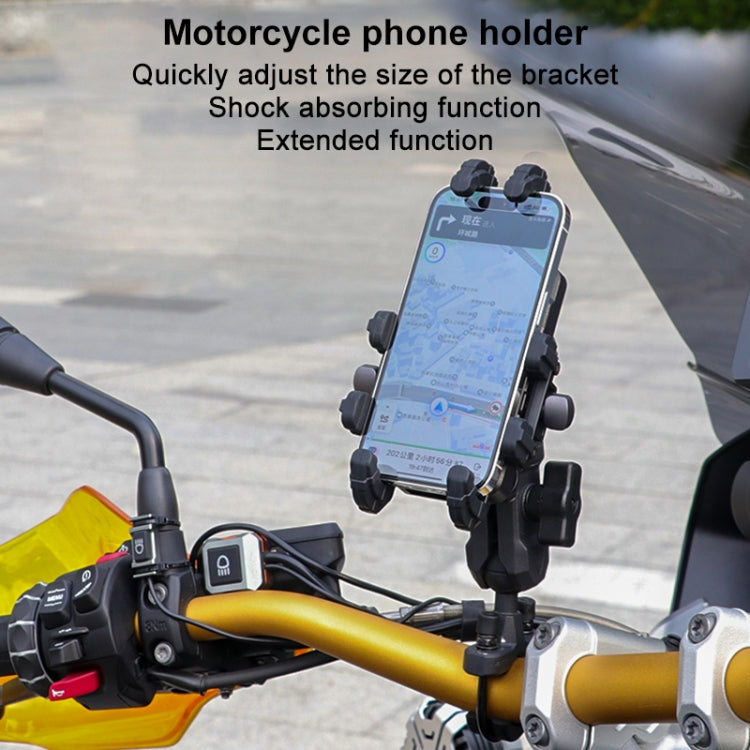 MOTOSLG Crab Motorcycle Phone Clamp Bracket U-Type Headbar Mount(Black) - free shipping - PMC TechLife - Order now!