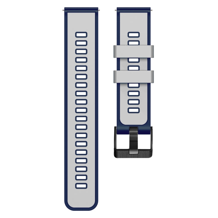 Compatible with Garmin Compatible witherunner 265S / 255S / Venu 2S 18mm Weave Two-Color Silicone Watch Band(White Blue)