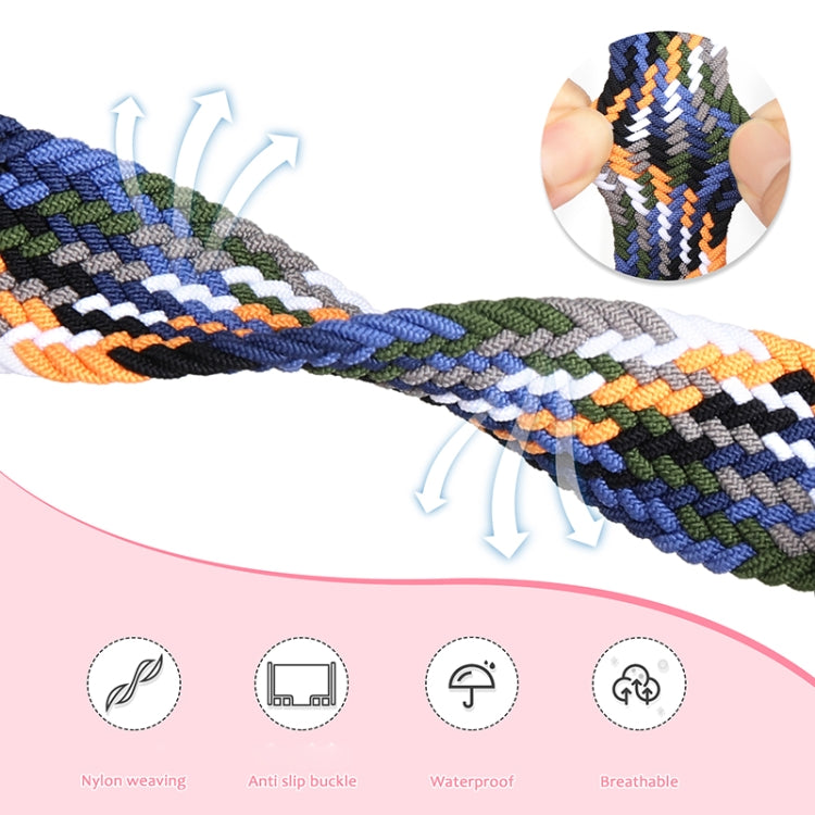 Compatible with Garmin VivoMove Trend / Luxe / Style 20mm Magnetic Fold Clasp Woven Watch Band(Denim Color)