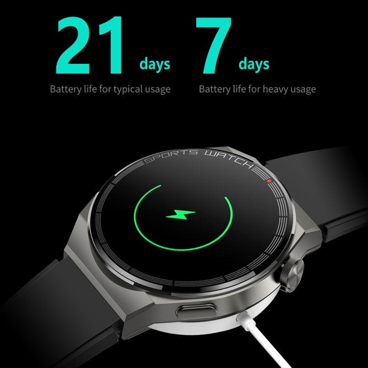 KT62 1.36 inch TFT Round Screen Smart Watch Supports Bluetooth Call/Blood Oxygen Monitoring, Strap:Silicone Strap(Black)