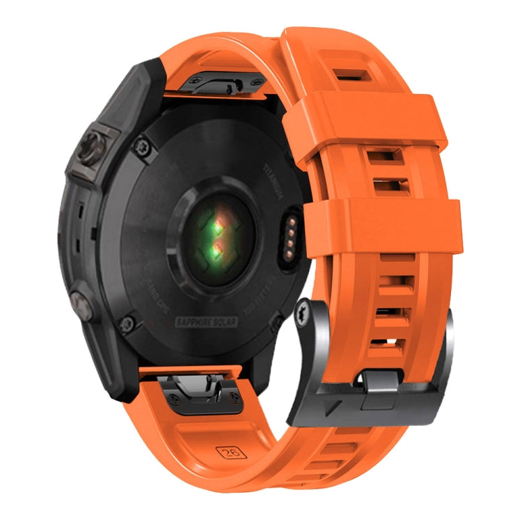 Compatible with Garmin Compatible witherunner 965 / 955 / 945 / 935 Screw Black Steel Buckle Silicone Watch Band(Orange)
