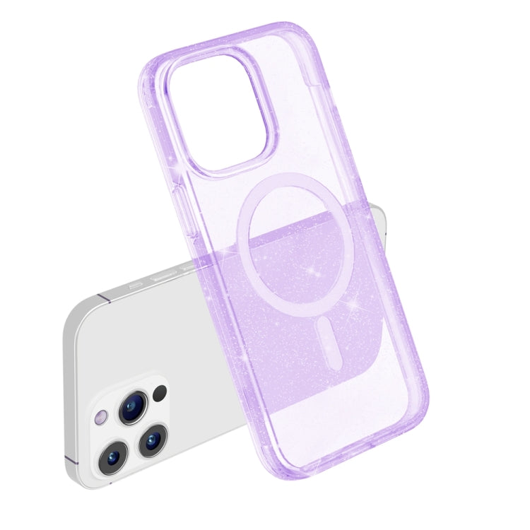 For iPhone 15 Pro Max Terminator Style Glitter Powder MagSafe Magnetic Phone Case(Purple) - free shipping - PMC TechLife - Order now!