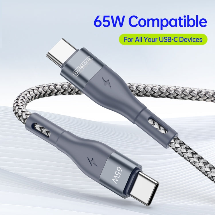 DUZZONA A2 PD 65W USB-C / Type-C to Type-C Fast Charging Data Cable, Length:3m(Grey) - free shipping - PMC Jewellery - Order now!