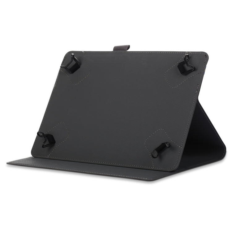 For 9-11 inch Marble Cloth Texture Horizontal Flip Universal Tablet PC Leather Case with Pen Slot & Holder(Black)