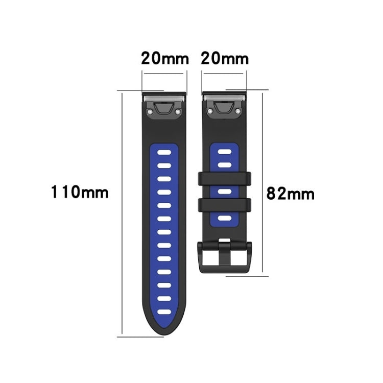 Compatible with Garmin Fenix 7S Pro 42mm Sports Two-Color Silicone Watch Band(Dark Blue+Grey) - free shipping - PMC TechLife - Order now!