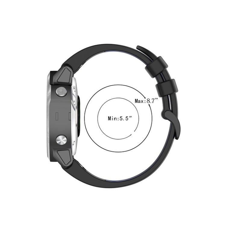 Compatible with Garmin Fenix 7 Pro 51mm Sports Two-Color Silicone Watch Band(Olive Green+Black)