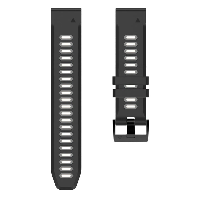 Compatible with Garmin Instinct 2X Solar Sports Two-Color Silicone Watch Band(Black+Grey)