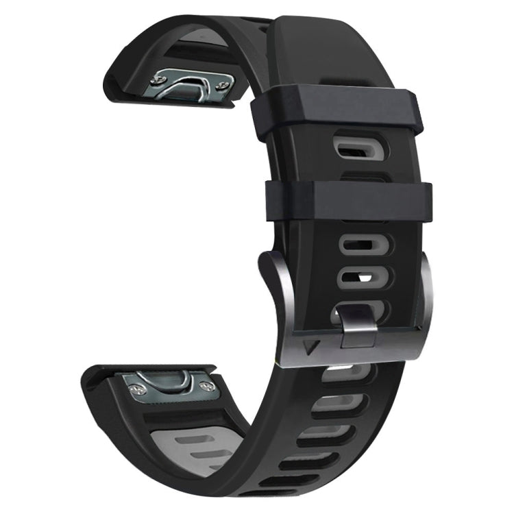 Compatible with Garmin Instinct 2X Solar Sports Two-Color Silicone Watch Band(Black+Grey)