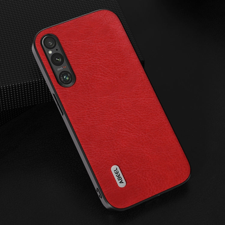 For Sony Xperia 1 V ABEEL Retro Litchi Texture PU Phone Case(Red)