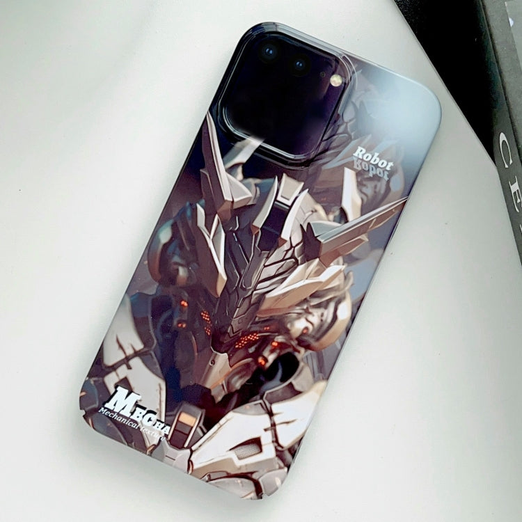 For iPhone 8 Plus / 7 Plus Painted Pattern Precise Hole PC Phone Case(Golden Robot)