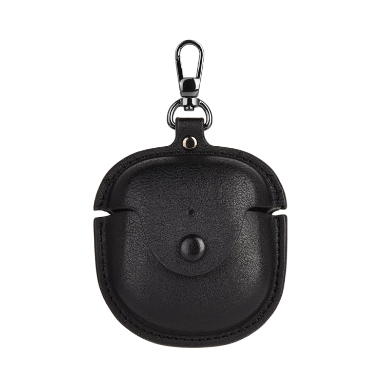 For Bose QuietComfort Earbuds II Leather TWS Earphone Protective Case with Hook(Black)