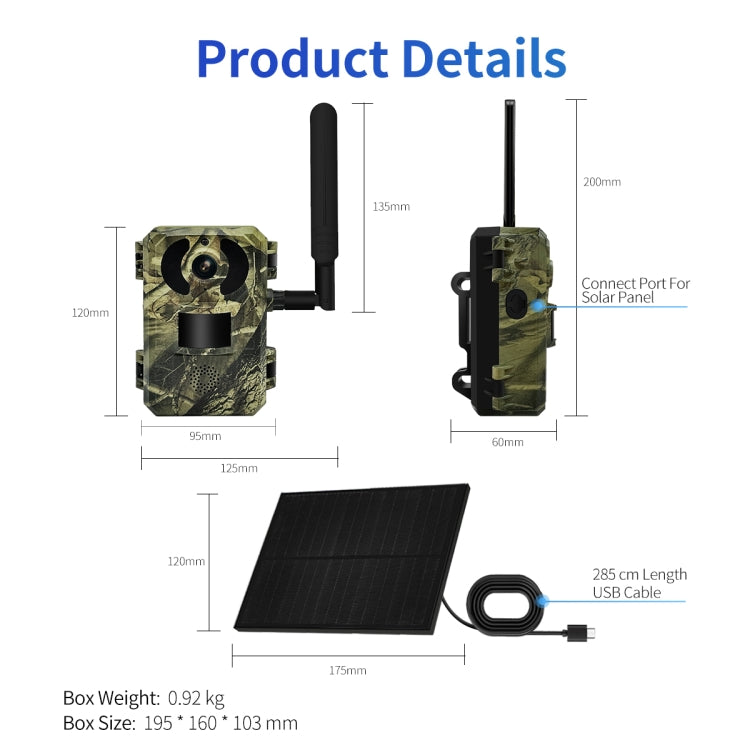 ESCAM QF380 4MP Network Solar PIR Alert Smart Wildlife Hunting Camera, 4G:AU Version(Camouflage) - free shipping - PMC Jewellery - Order now!