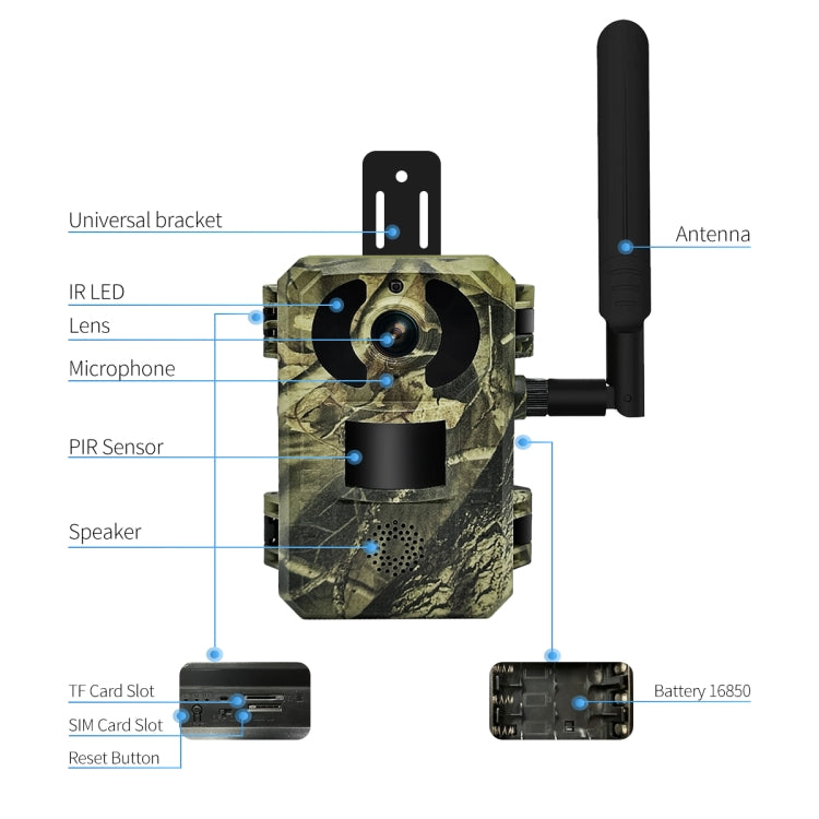 ESCAM QF380 4MP Network Solar PIR Alert Smart Wildlife Hunting Camera, 4G:AU Version(Camouflage) - free shipping - PMC Jewellery - Order now!
