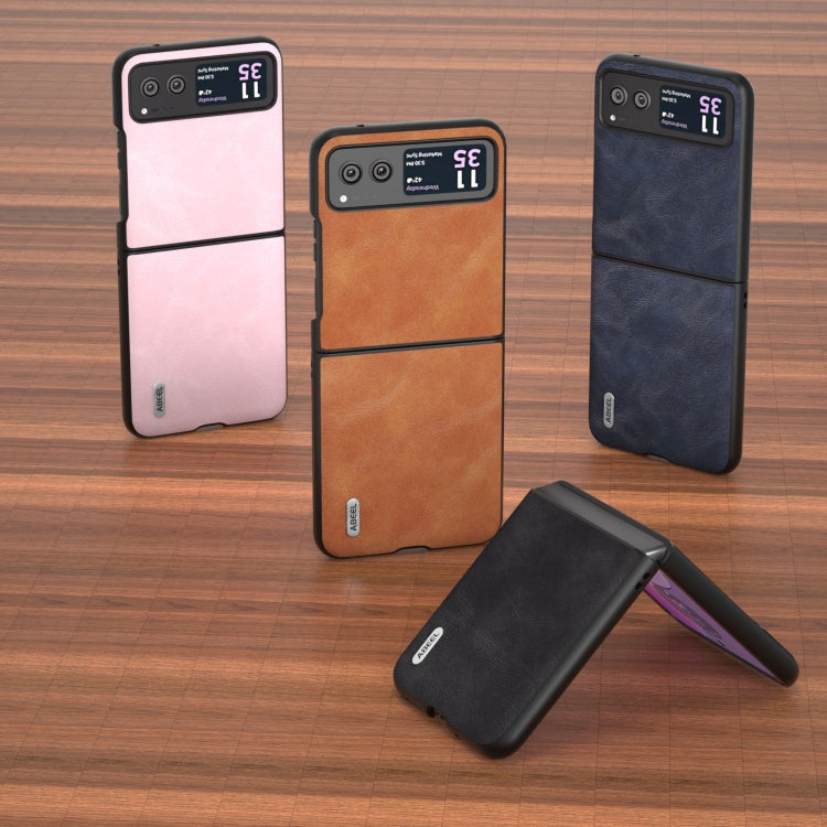 For Motorola Razr 40 ABEEL Cowhide Texture PU Phone Case(Pink) - free shipping - PMC Jewellery - Order now!