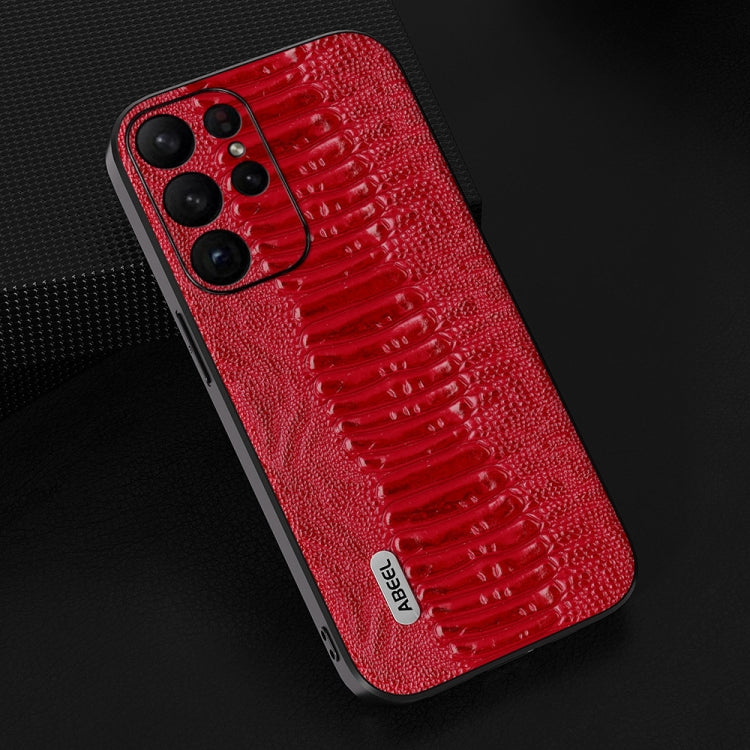For Samsung Galaxy S23 Ultra 5G ABEEL Genuine Leather Weilai Series Phone Case(Red)