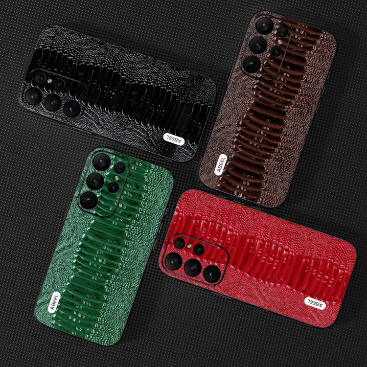 For Samsung Galaxy S23 Ultra 5G ABEEL Genuine Leather Weilai Series Phone Case(Red)