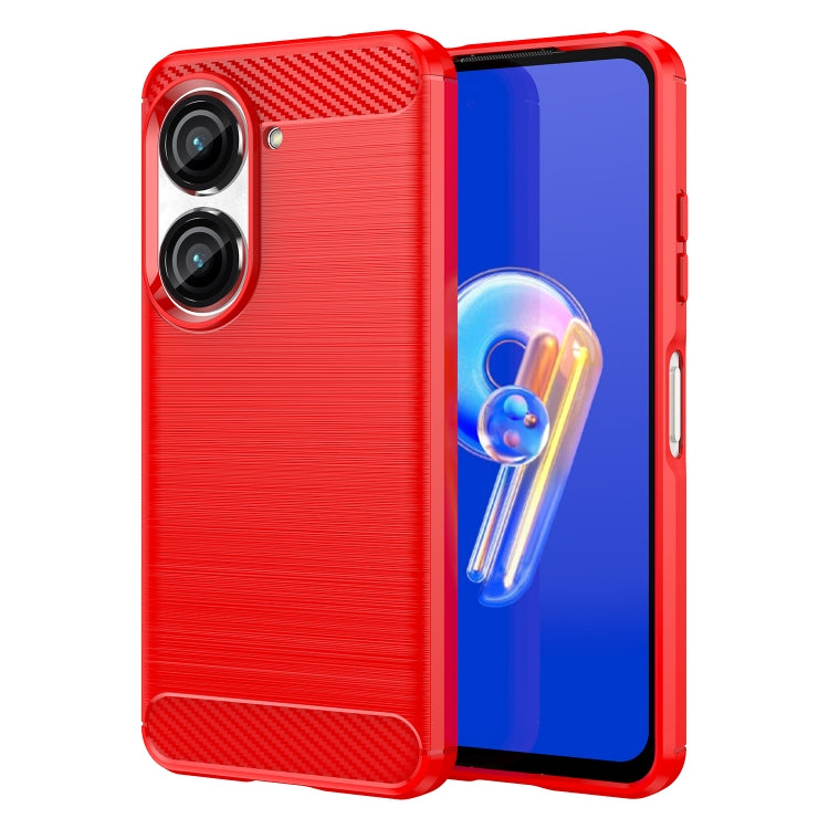 For Asus Zenfone 10 Brushed Texture Carbon Fiber TPU Case(Red) - free shipping - PMC Jewellery - Order now!