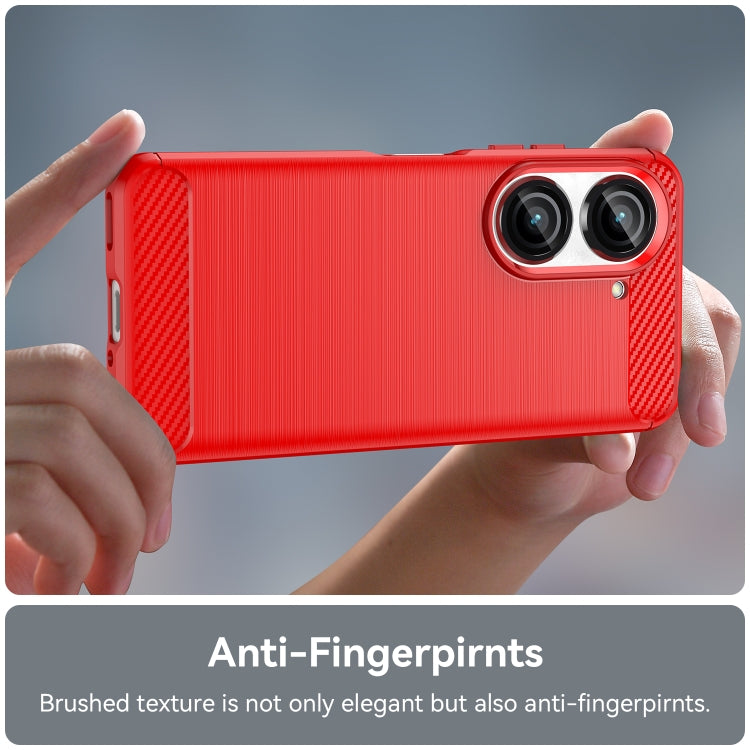 For Asus Zenfone 10 Brushed Texture Carbon Fiber TPU Case(Red) - free shipping - PMC Jewellery - Order now!