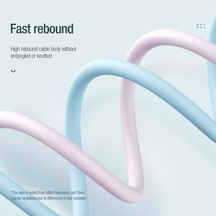 Nillkin 2.4A USB-C/Type-C to 8 Pin Silicone Data Cable, Length: 1.2m(Blue)