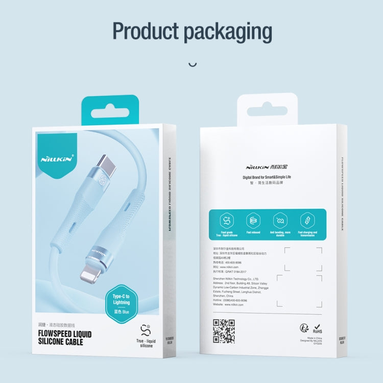 Nillkin 2.4A USB-C/Type-C to 8 Pin Silicone Data Cable, Length: 1.2m(Black) - 2 in 1 Cable by NILLKIN | Online Shopping South Africa | PMC TechLife | Buy Now Pay Later Mobicred