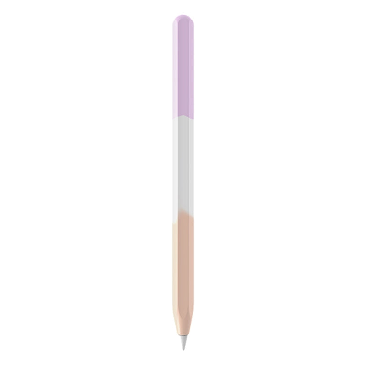 For Apple Pencil 1 LOVE MEI Rainbow Liquid Silicone Protective Pen Case(Purple)