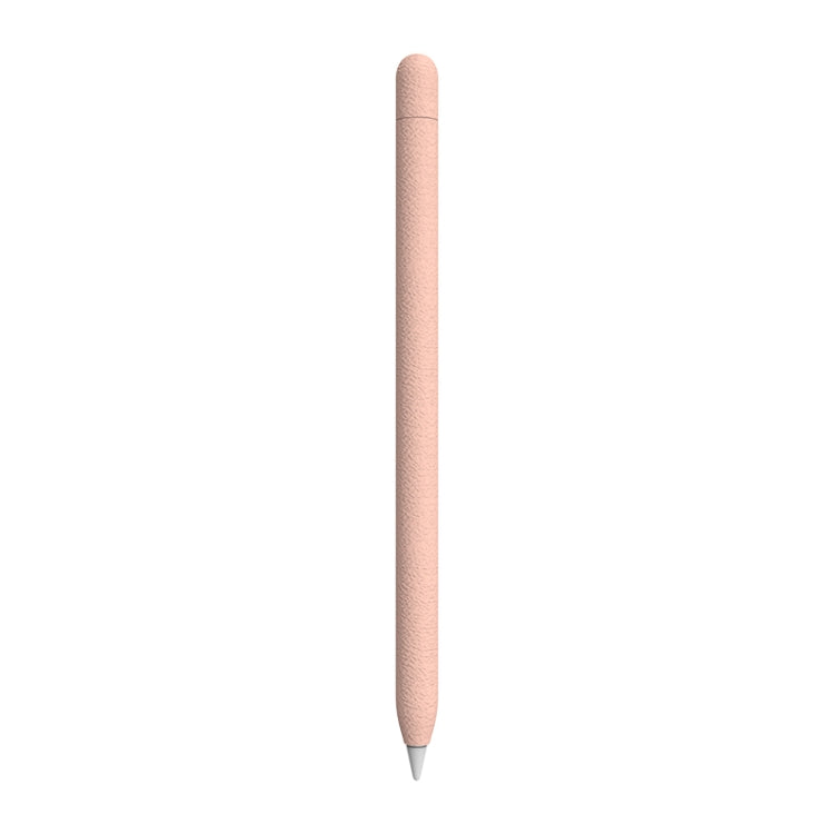 For Apple Pencil 1 LOVE MEI Frosted Leather Texture Silicone Protective Pen Case(Pink)