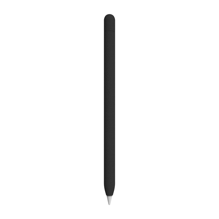 For Apple Pencil 1 LOVE MEI Frosted Leather Texture Silicone Protective Pen Case(Black)