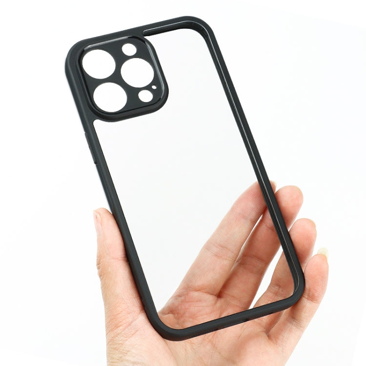 For iPhone 14 Pro Max Frosted TPU + Transparent PC Phone Case(Black) - iPhone 14 Pro Max Cases by PMC TechLife | Online Shopping South Africa | PMC TechLife | Buy Now Pay Later Mobicred