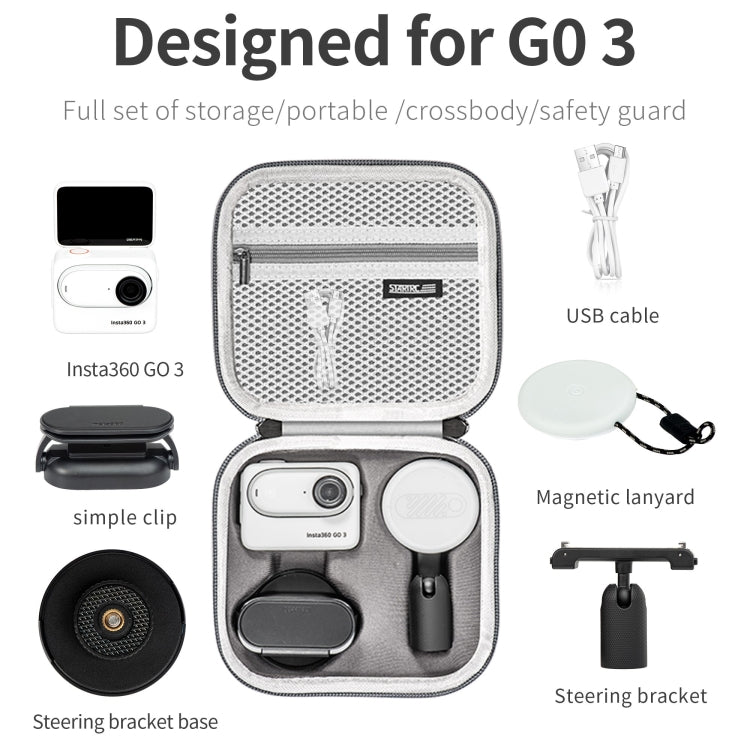 For Insta360 Go 3 STARTRC Portable PU Storage Box Case(Grey) - free shipping - PMC Jewellery - Order now!