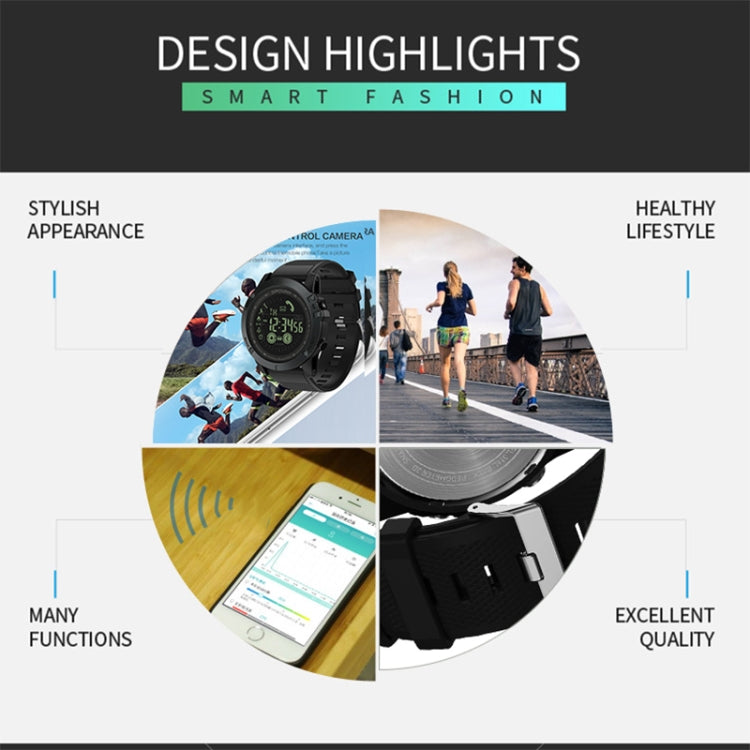 SPOVAN PR1 Outdoor Water-resistant Luminous Bluetooth Smart Watch(Black)
