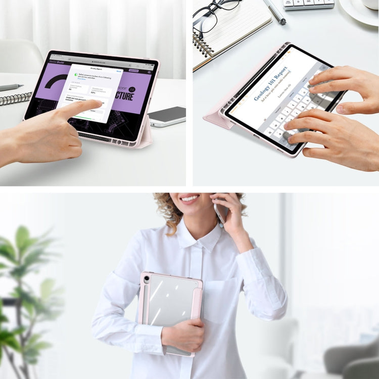 For Samsung Galaxy Tab S10 FE / S9 FE / S9 DUX DUCIS TOBY Series Antiskid Leather Tablet Case with Sleep / Wake-up Function(Pink)