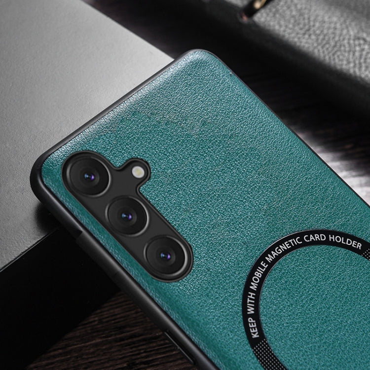 For Samsung Galaxy S23 FE 5G MagSafe Magnetic PU Phone Case(Green)