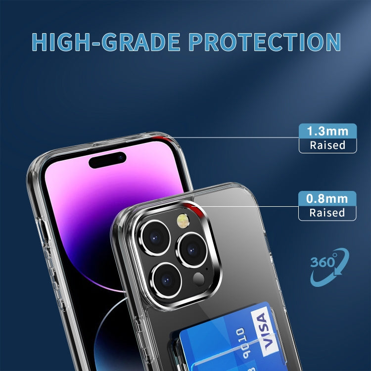 For iPhone 15 Crystal Clear Wallet Air Bag Phone Case(Transparent)
