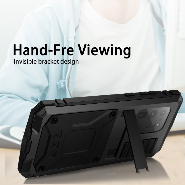 For Samsung Galaxy S20 Plus R-JUST Water-resistant Shockproof Dustproof Metal + Silicone Protective Case(Black)