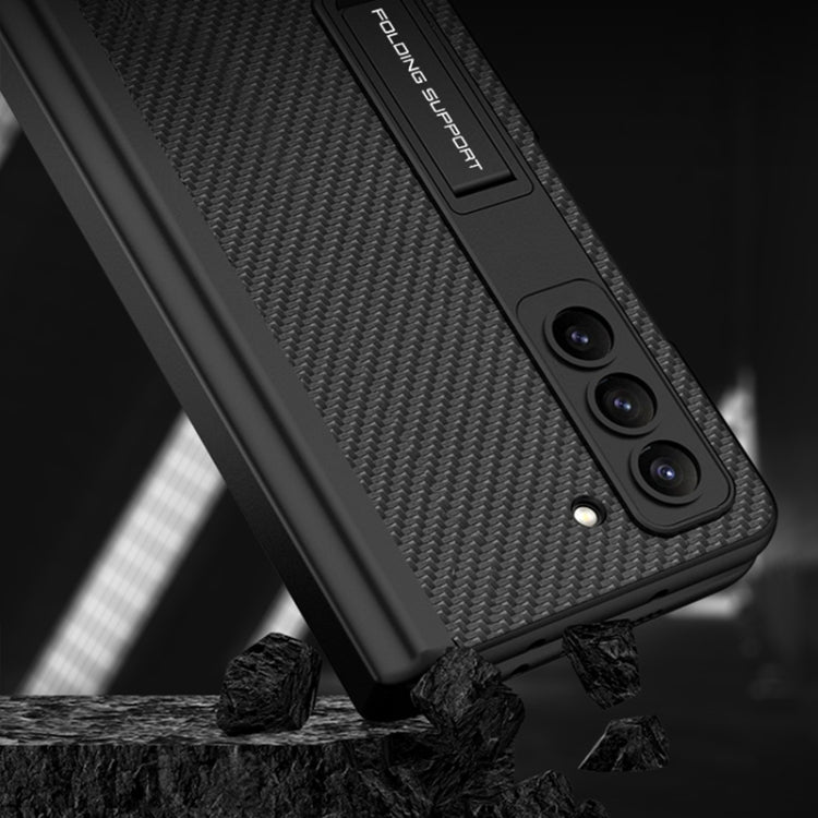 For Samsung Galaxy Z Fold5 GKK Integrated Magnetic Flip Plain Leather Phone Case with Pen Box(Carbon Fiber) - free shipping - PMC TechLife - Order now!