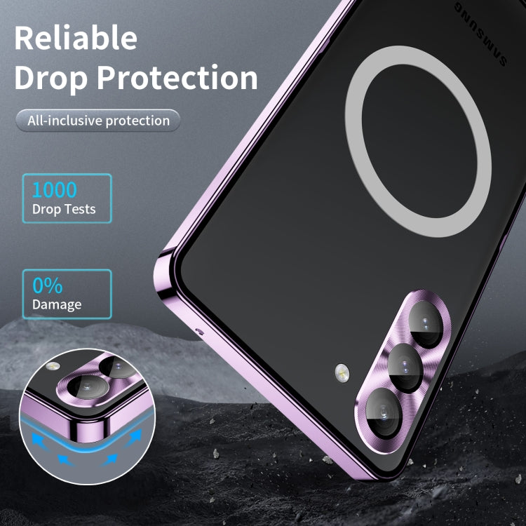 For Samsung Galaxy S23 FE 5G MagSafe Magnetic Frosted Metal Phone Case(Purple)