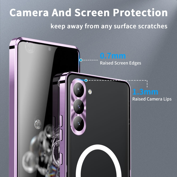 For Samsung Galaxy S23 FE 5G MagSafe Magnetic Frosted Metal Phone Case(Purple)