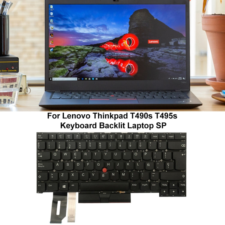 For Lenovo ThinkPad T490s / T495s Spanish Version Backlight Laptop Keyboard - Lenovo Spare Parts by PMC TechLife | Online Shopping South Africa | PMC TechLife