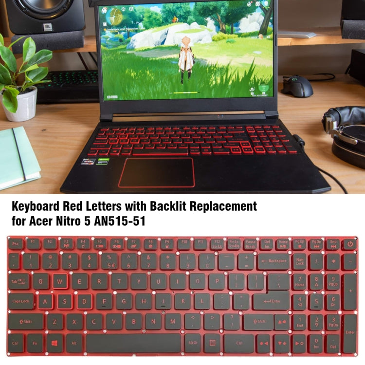 For Acer Nitro 5 AN515-41 US Version Red Backlight Laptop Keyboard - Replacement Keyboards by PMC TechLife | Online Shopping South Africa | PMC TechLife